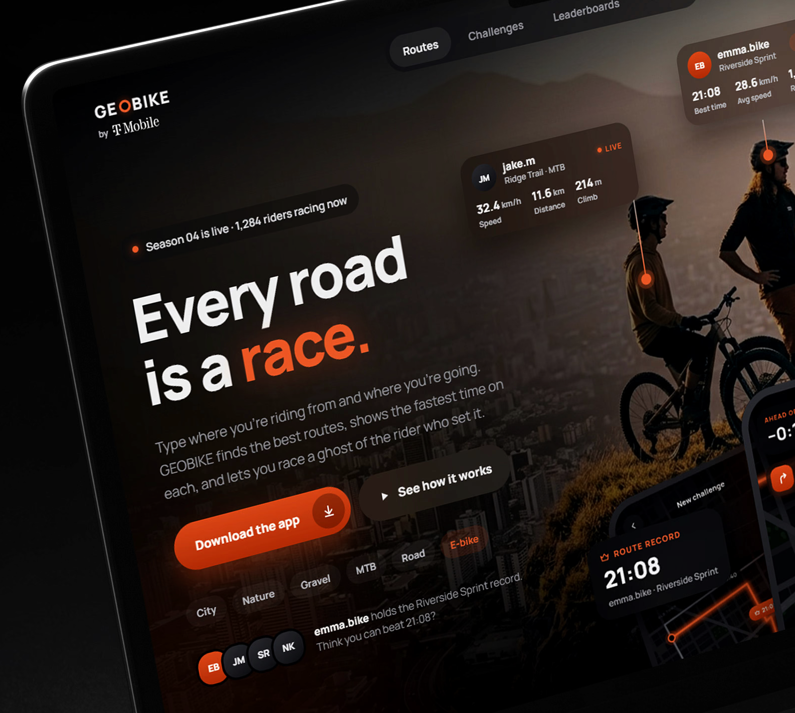 Geobike on desktop and mobile.