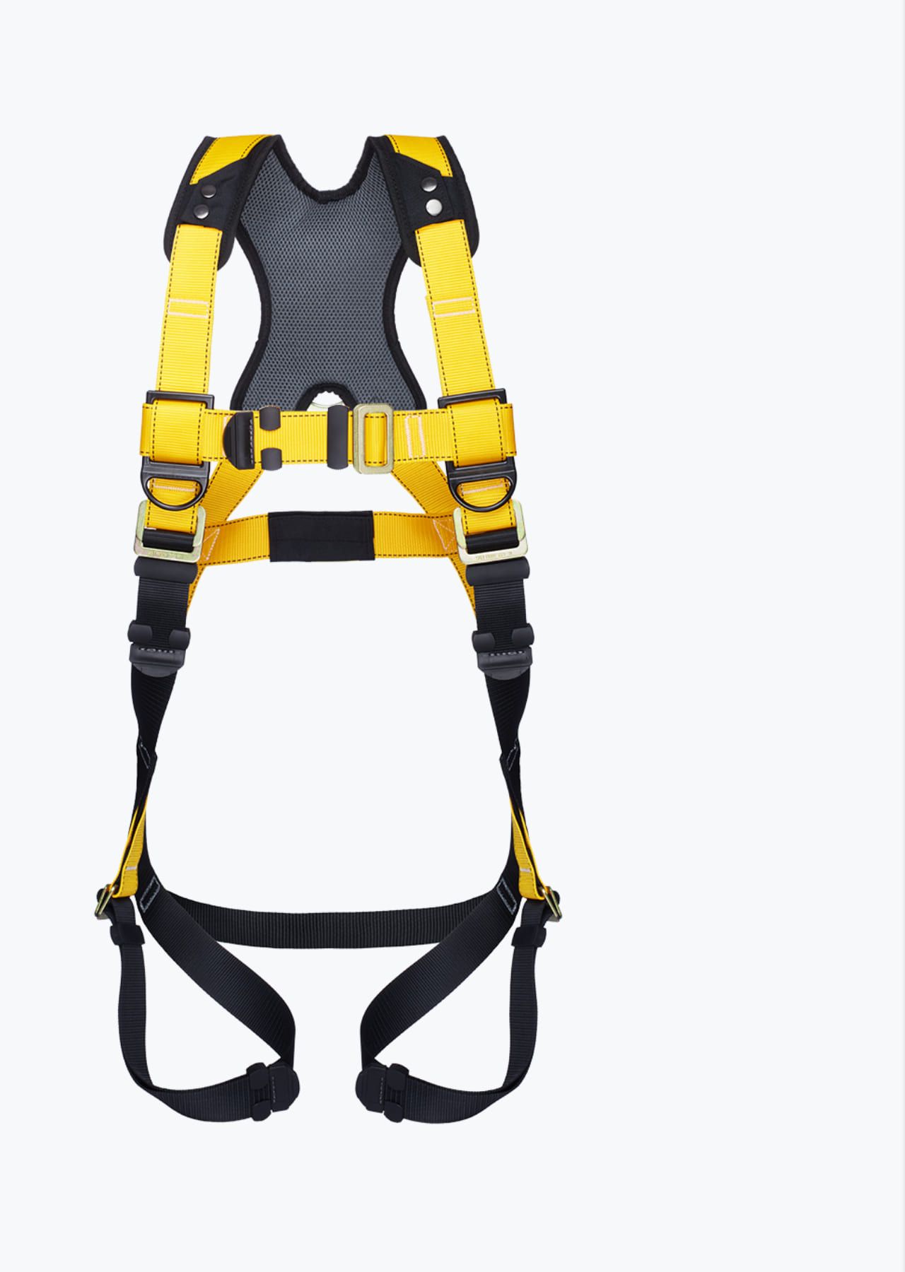 Harness preview with yellow webbing.