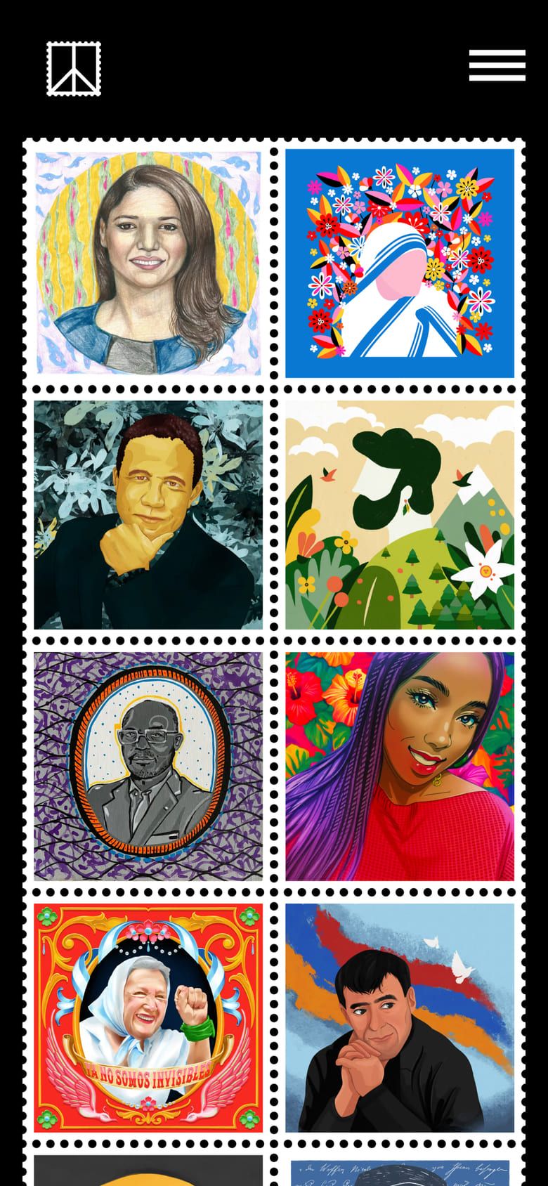The stamp wall on a phone.
